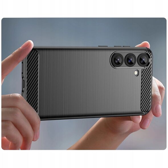 Θήκη σιλικόνης Carbon Case για Samsung Galaxy S25+ - μαύρη