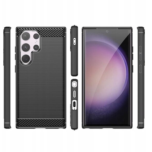 Θήκη σιλικόνης Carbon Case για Samsung Galaxy S24 FE - μαύρο