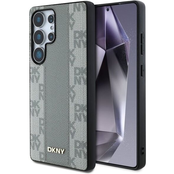 Θήκη DKNY Δερμάτινο Καρό Σχέδιο MagSafe για Samsung Galaxy S25 Ultra taupe