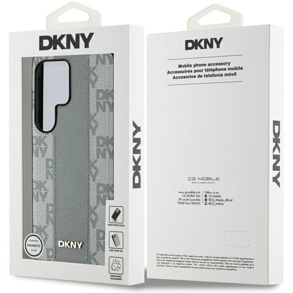 Θήκη DKNY Δερμάτινο Καρό Σχέδιο MagSafe για Samsung Galaxy S25 Ultra taupe
