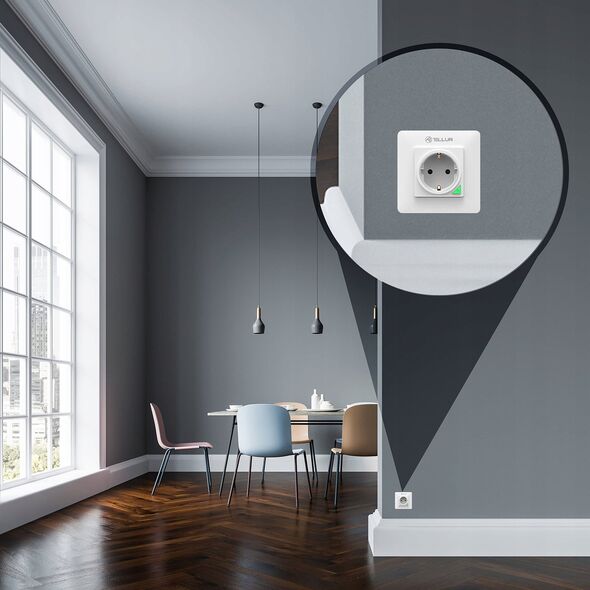 Έξυπνη Πρίζα Τοίχου WiFi Tellur 3000w, 16A, λευκό