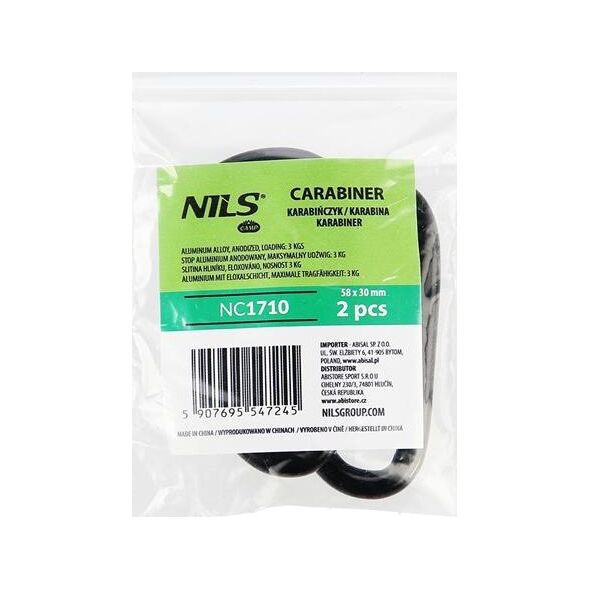 Nils Extreme Karabińczyk 2 szt. NC1710 czarny