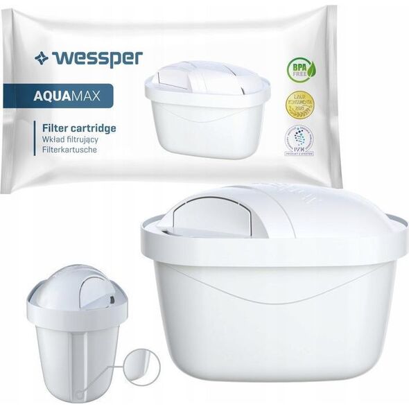 Dzbanek filtrujący Wessper Aquamax Crystalline szary + 1 wkład