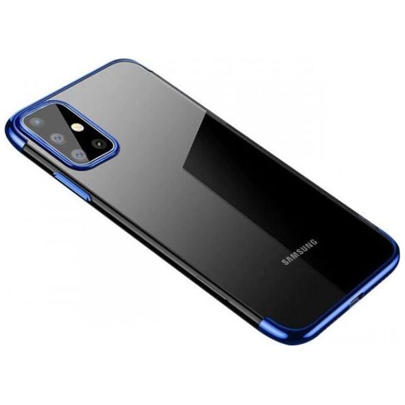 Hurtel Clear Color case żelowy pokrowiec etui z metaliczną ramką Samsung Galaxy A41 niebieski