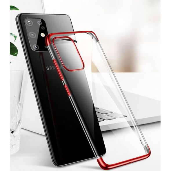 Hurtel Clear Color case żelowy pokrowiec etui z metaliczną ramką Samsung Galaxy A41 niebieski