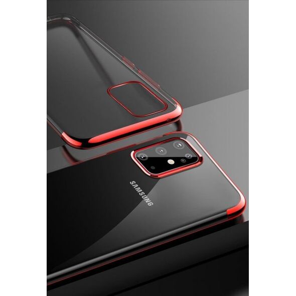 Hurtel Clear Color case żelowy pokrowiec etui z metaliczną ramką Samsung Galaxy A41 niebieski