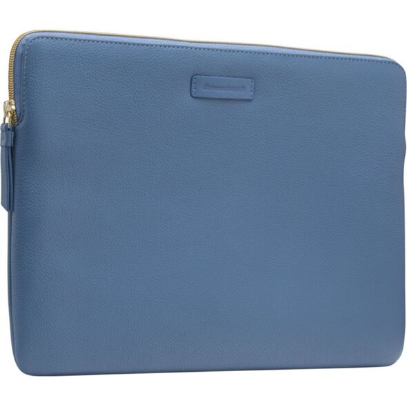 Torba dbramante Paris - Pebbled full-grain leather sleeve for Laptop 15''/MacBook Pro 16" 2019 - Ultra-marine Blue