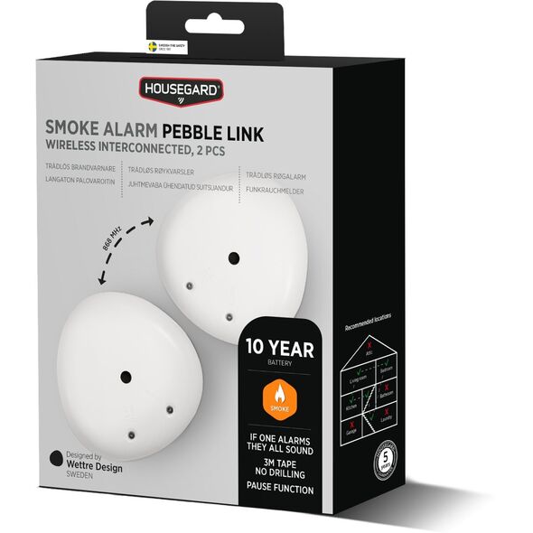 Housegard Housegard Συναγερμός καπνού Pebble Link Ασύρματη διασύνδεση, συσκευασία 2 14055162 7320896011458