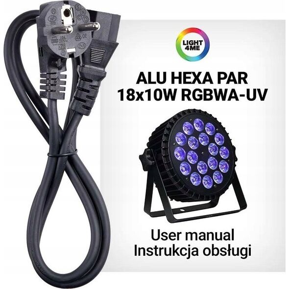 LIGHT4ME LIGHT4ME ALU HEXA PAR 18x10W RGBWA-UV reflektor
