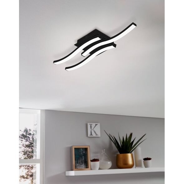 Φωτιστικό τοίχου LED EGLO CABEZAS-E, 12W, 1480lm, 4000K, μαύρο, 43.5 x 7.5 x 11 cm