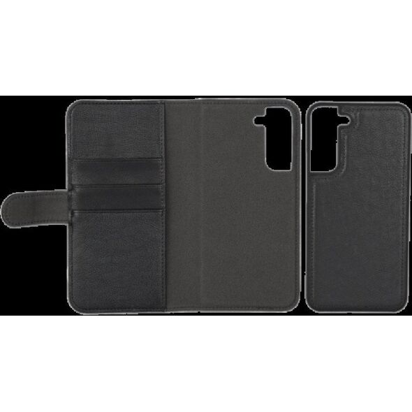 Samsung Galaxy S22+ PU πορτοφόλι, αποσπώμενο, 3 κάρτες, Μαύρο