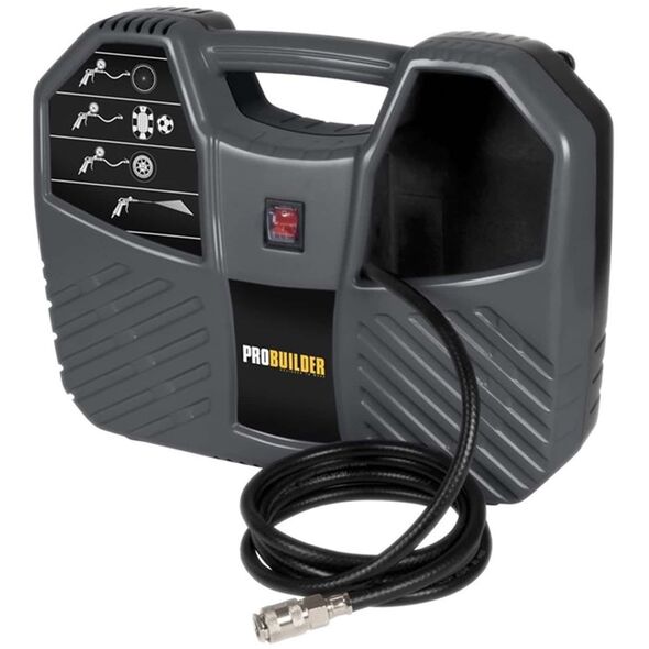 Συμπιεστής αέρα PROBUILDER, ισχύς 1100 W, μέγιστη πίεση 8 Bar, ροή 180 l/min, περιλαμβάνεται πιστόλι