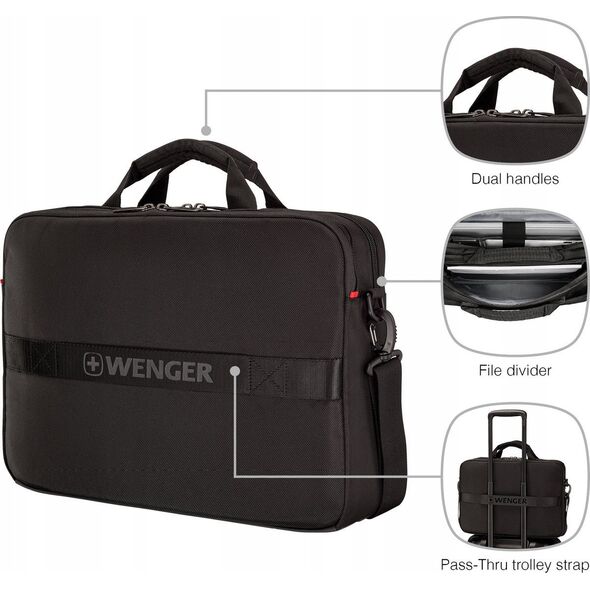 WENGER XE Brief 16 40,64cm 16Zoll Laptop Briefcase with Tablet Pocket Black