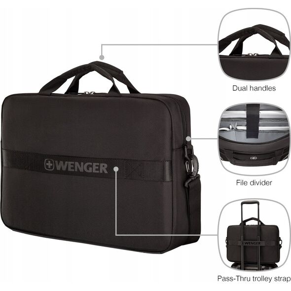 WENGER XE Compact Brief 16 40,64cm 16Zoll Τσάντα για Laptop 16 ιντσών με Θήκη για Tablet Μαύρο