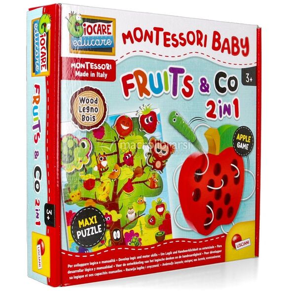 MONTESSORI puzzle and educational game 2 in 1 FRUITS, 92260