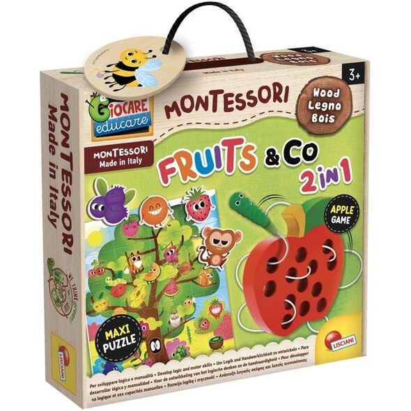 MONTESSORI puzzle and educational game 2 in 1 FRUITS, 92260