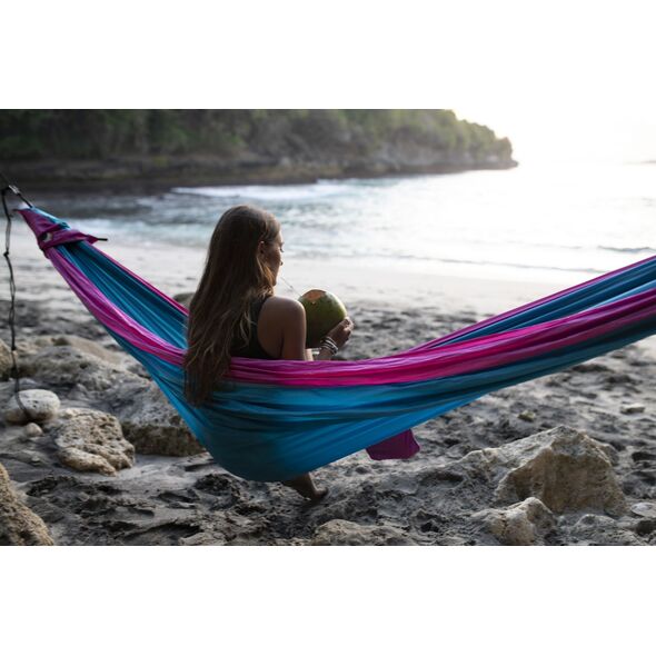 Ticket To The Moon Hamak dwuosobowy Original Hammock Aqua/Pink 320x200cm (TMO1521)