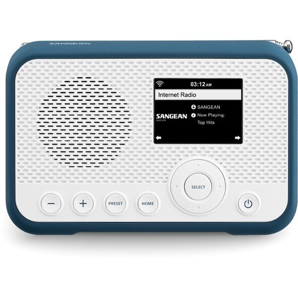 Radio Sangean Sangean WFR-39 Internet Taschenradio Internet, DAB, UKW Internetradio, UKW, WLAN Spotify, Weckfunktion, wiederaufladbar Weiß, Blau (A500466)