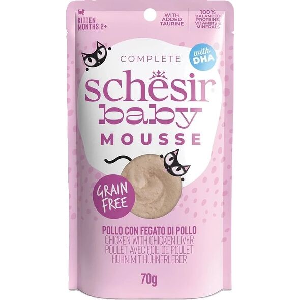 Schesir Baby Mus Karma dla Kociąt Kurczak Wątróbka 70g