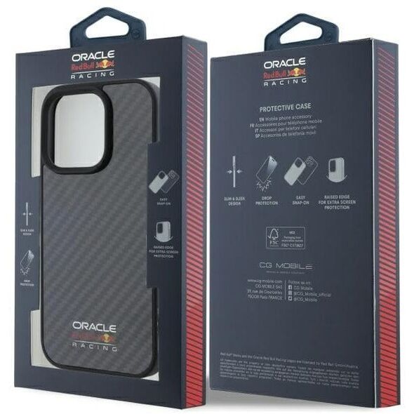 Red Bull RBHMP16L24CFILSK iPhone 16 Pro  6.3" hardcase czarny/black Carbon Fiber Shiny Logo MagSafe