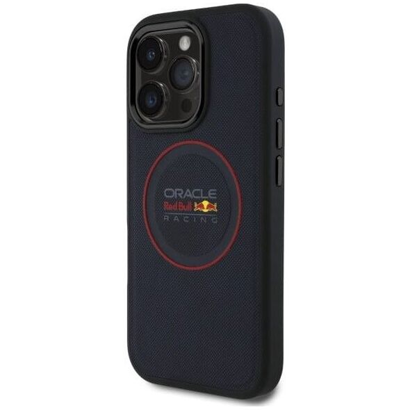 Red Bull RBHMP16L24PUILVR iPhone 16 Pro  6.3" hardcase granatowy/navy Leather Red Ring MagSafe