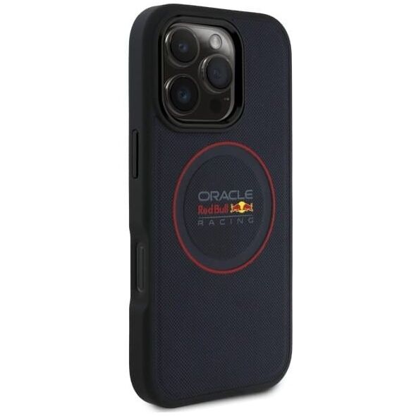 Red Bull RBHMP16L24PUILVR iPhone 16 Pro  6.3" hardcase granatowy/navy Leather Red Ring MagSafe