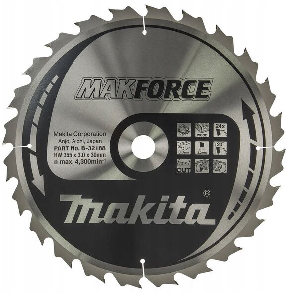 Πριόνι δίσκου Makita MAKITA CIRCULAR SAW 355x30x24z MAKFORCE WOOD