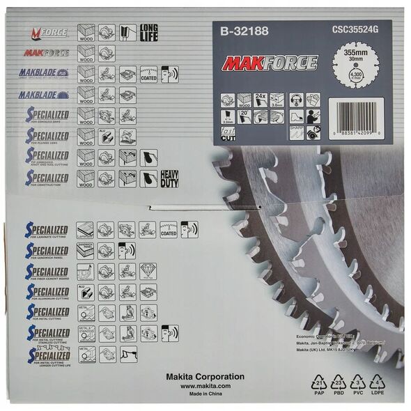 Πριόνι δίσκου Makita MAKITA CIRCULAR SAW 355x30x24z MAKFORCE WOOD