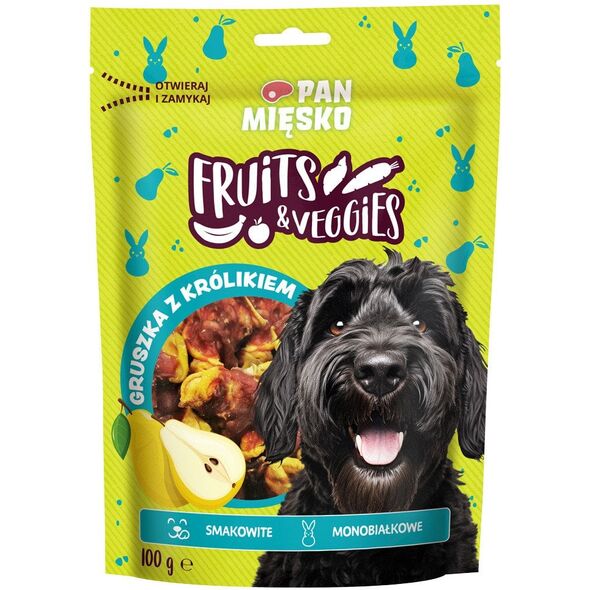 Przysmak dla psa Fruits & Veggies Gruszka z królikiem (dorosły) 100g