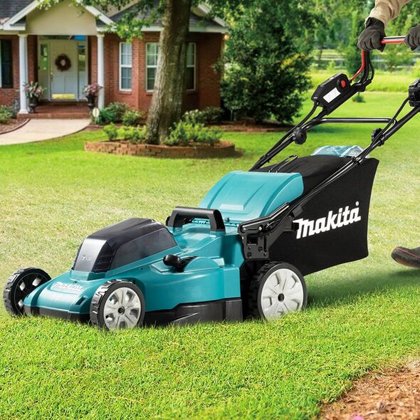 Χλοοκοπτική μηχανή μπαταρίας MAKITA MAKITA cordless lawnmower DLM481Z, 36Volt (2x18Volt) (μπλε/μαύρο, χωρίς μπαταρία και φορτιστή, με κίνηση τροχών)