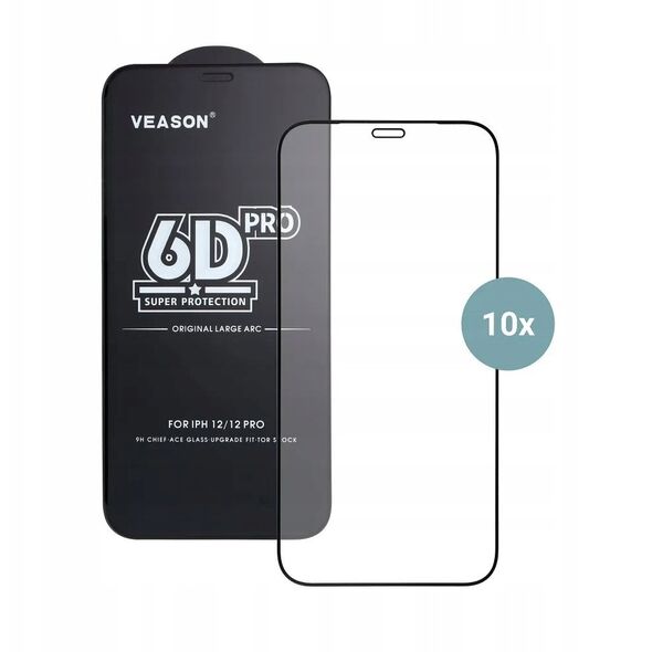 Προστατευτικό Γυαλί 6D Pro Veason Glass (SET 10in1) - για Iphone 7 / 8 / SE 2020 / SE 2022 μαύρο