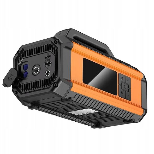 HOCO powerbank 10000 mAh με λειτουργία εκκίνησης αυτοκινήτου με συμπιεστή και φακό 18W QS4 πορτοκαλί-μαύρο