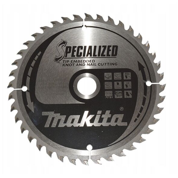 Πριόνι Δίσκου MAKITA 165x20x40z ΕΙΔΙΚΟ ΓΙΑ ΞΥΛΟ (ΜΕ ΚΑΡΦΙΑ ΚΑΙ ΡΟΖΟΥΣ)