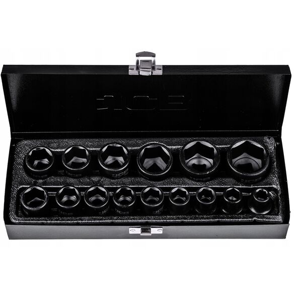 JCB ΣΕΤ ΚΡΟΥΣΤΙΚΩΝ ΚΑΡΥΔΙΩΝ 15 τεμ. 1/2" 6-ΓΩΝΟ (10-32mm)