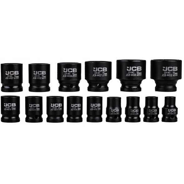 JCB ΣΕΤ ΚΡΟΥΣΤΙΚΩΝ ΚΑΡΥΔΙΩΝ 15 τεμ. 1/2" 6-ΓΩΝΟ (10-32mm)