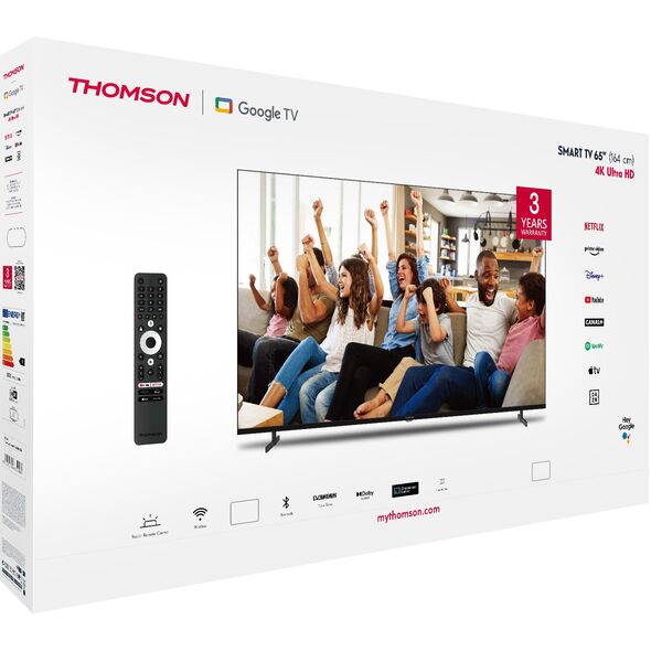 ΤΗΛΕΟΡΑΣΗ THOMSON 65UG4S14 UHD 4K SMART Google TV, πλαϊνά πόδια