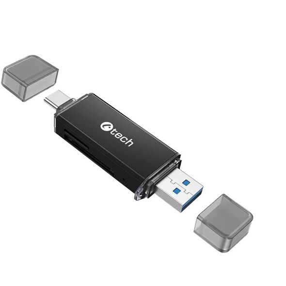C-TECH αναγνώστης καρτών UCR-02-AL, USB 3.0 TYPE A/ TYPE C, SD/micro SD