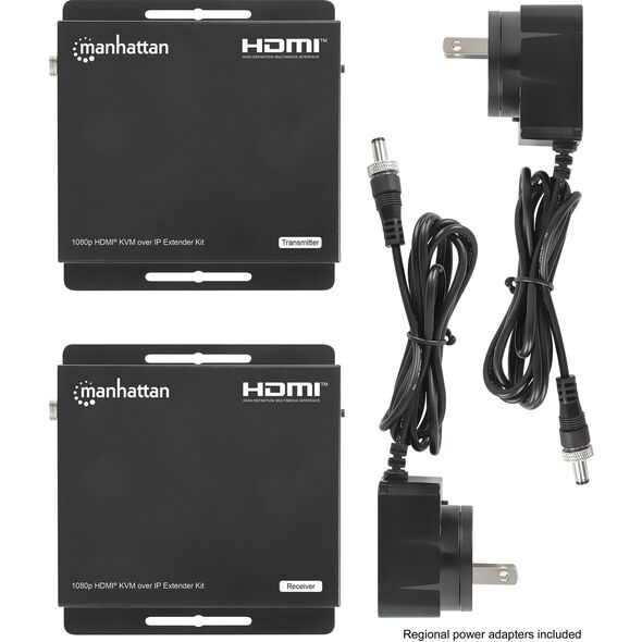 MANHATTAN 1080p60Hz HDMI KVM over IP Extender Set HDMI-Επέκταση σήματος έως 120m μέσω καλωδίου Cat6 ή δικτύου με δυνατότητα IP
