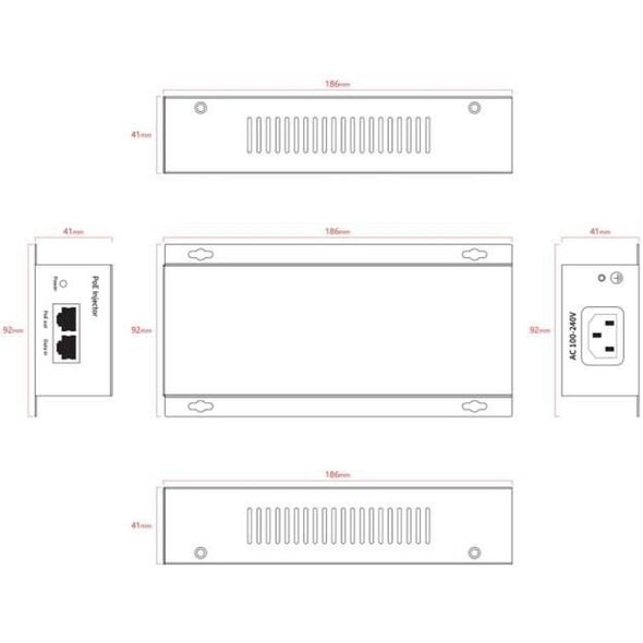Προσαρμογέας Ernitec ELECTRA-POE-10GB-90W PoE