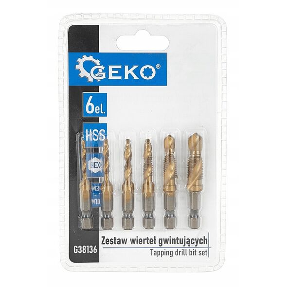 Σετ τρυπανιών κοπής σπειρωμάτων HSS M3-M10 6τμχ. HEX (20/100)