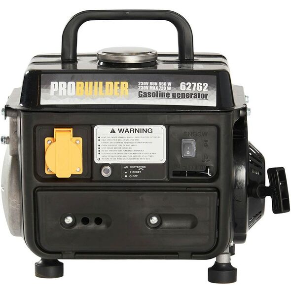 Γεννήτρια βενζίνης PROBUILDER 62762, μέγιστη ισχύς 720 W, ονομαστική ισχύς 650 W, χωρητικότητα καυσίμου 4.2 l,