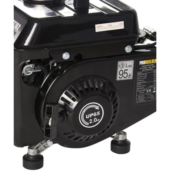Γεννήτρια βενζίνης PROBUILDER 62762, μέγιστη ισχύς 720 W, ονομαστική ισχύς 650 W, χωρητικότητα καυσίμου 4.2 l,