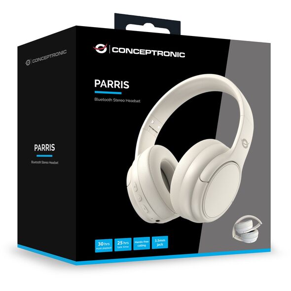 Conceptronic PARRIS03C ακουστικά/σετ μικροφώνου-ακουστικού Ενσύρματο και Ασύρματο Κεφαλόδεσμος Μουσική Bluetooth Κρεμ