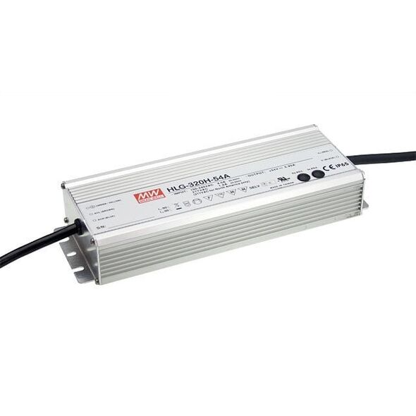 Τροφοδοτικό LED 24V 320W 13.34A, PFC, IP67 ρυθμιζόμενο, MEAN WELL, HLG-320H-24B