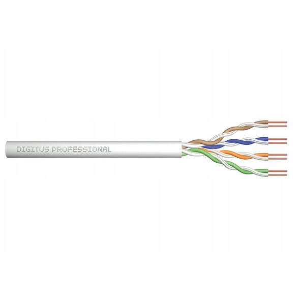 Καλώδιο εγκατάστασης DIGITUS κατ.5e, U/UTP, B2ca, AWG 24/1, LSOH, 500m, γκρι, καρούλι
