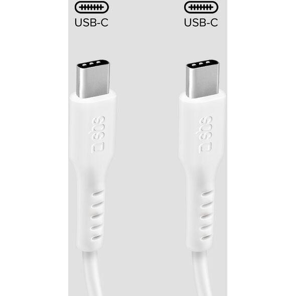 Καλώδιο SBS TECABLETCC10W USB-C - USB-C Power Delivery 25W 1 m - λευκό