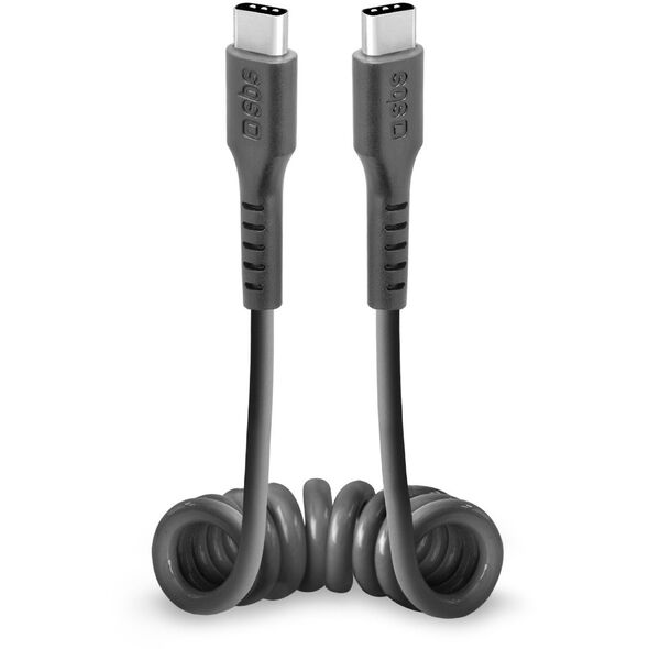 Σπιράλ καλώδιο SBS TECABLETYPCCSK USB-C - USB-C 0,5m - μαύρο