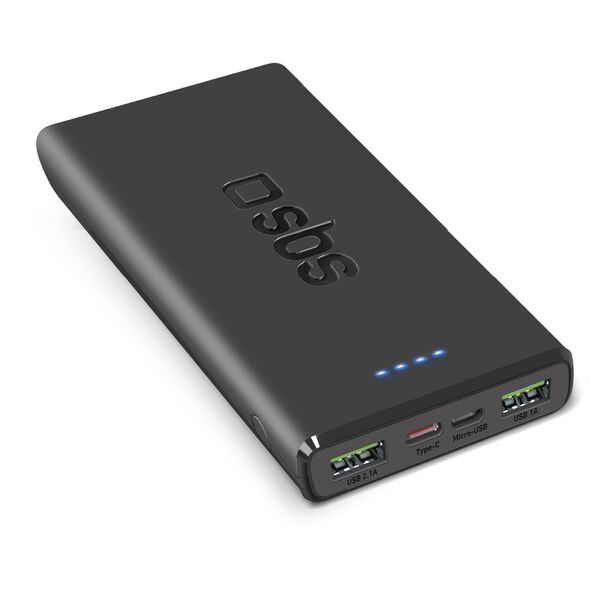 Τράπεζα ισχύος SBS TTBB10000FASTPD2 10000 mAh Μαύρο