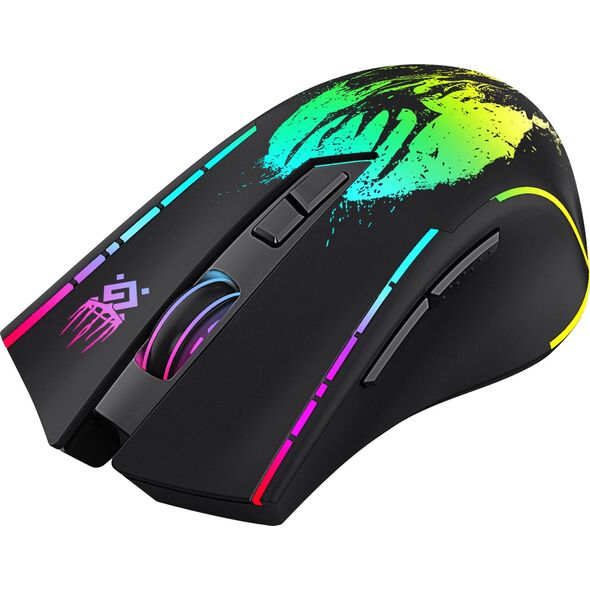 Ασύρματο ποντίκι Defender KRONOS GM-695 οπτικό 1600dpi μαύρο RGB ΕΠΑΝΑΦΟΡΤΙΖΟΜΕΝΗ ΜΠΑΤΑΡΙΑ 6 κουμπιά Gaming