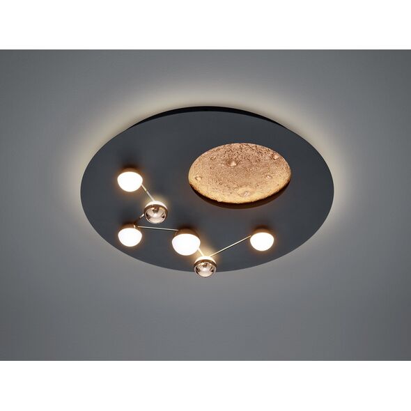 Φωτιστικό οροφής LED TRIO Zodiac, 43W, 2300+3000+4000K, 4300lm, μαύρο, o50 x 10 cm
